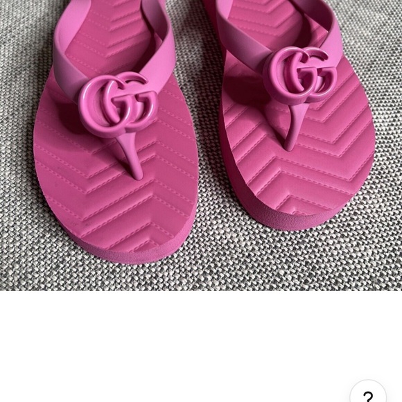 Gucci Marmont Pink Chevron Flip Flops SZ 38 - Picture 5 of 6